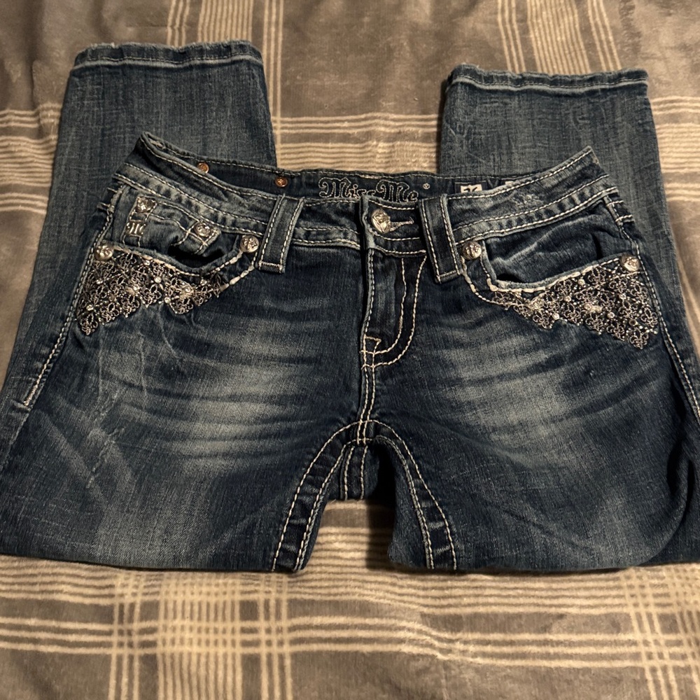 Miss me Embellished Blue Jeans
